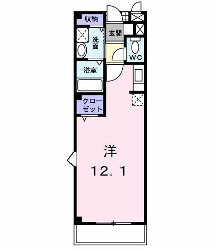 ストークプラザ参番館(ワンルーム/2階)の間取り写真