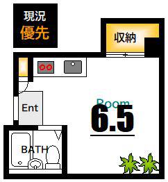 エクセルマンション河原町(1K/3階)の間取り写真