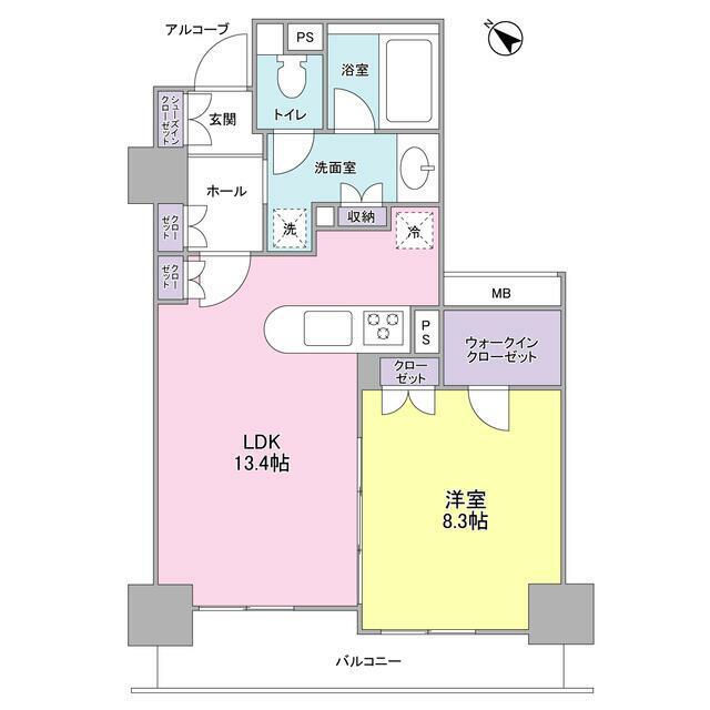 LASANTE五反田 部屋番号0606(1LDK/6階)の間取り写真