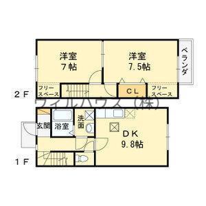 グレイス加茂B棟(2DK/1階)の間取り写真