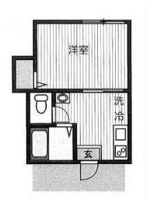 第73シンエイビル(1K/1階)の間取り写真