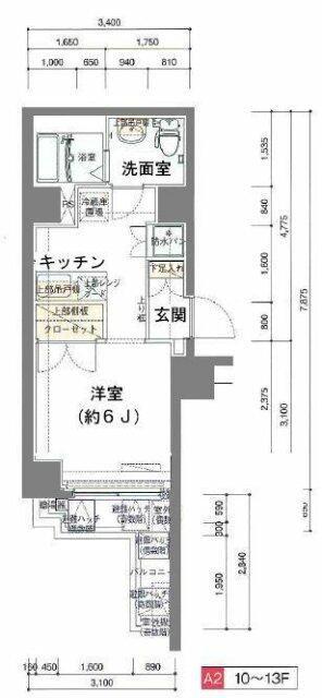 セントパレス池袋(1K/12階)の間取り写真