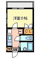 コーポ豊(1K/1階)の間取り写真