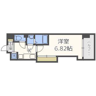 LUXE難波西II(1K/12階)の間取り写真