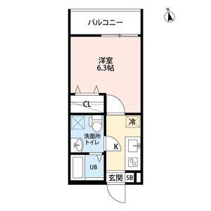 CRASTINE 中島 STA.クラスティー(1K/3階)の間取り写真
