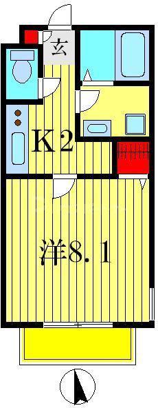 プレシャス ジュノー(1K/2階)の間取り写真