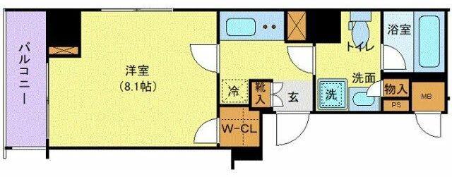 オルタナ銀座(1K/7階)の間取り写真