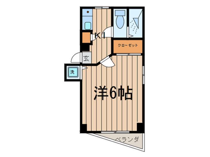 オクハウス(1K/2階)の間取り写真