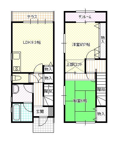 ファイン針原(2DK/1階)の間取り写真