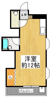 インタースペース松本2番館(ワンルーム/3階)の間取り写真