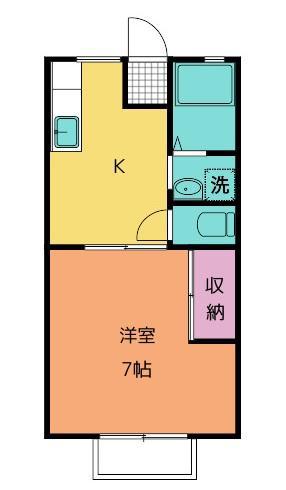サンハイツ川口A・B(1K/1階)の間取り写真