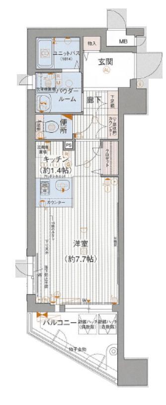 プレサンス心斎橋リベルタ(ワンルーム/15階)の間取り写真