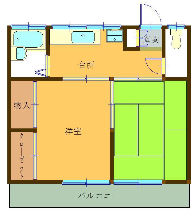 コーポ中田(2K/2階)の間取り写真