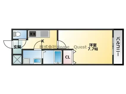 フジパレス パルトネールさとのI番館(1K/2階)の間取り写真