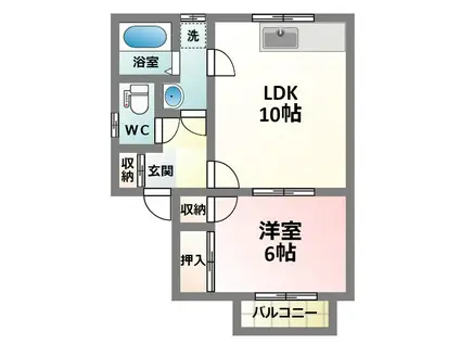 ハイムサンロード(1LDK/2階)の間取り写真