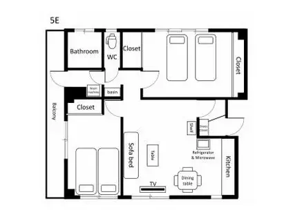 伸建ビル(2LDK/5階)の間取り写真