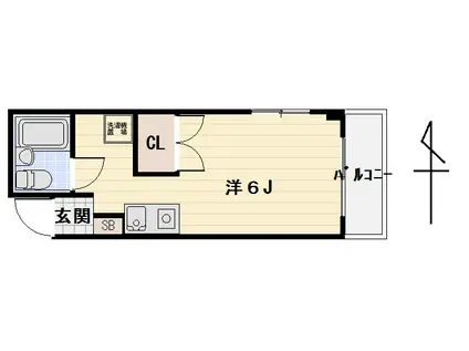 猫と一緒に暮らせるお部屋 セトル高円寺(1K/6階)の間取り写真