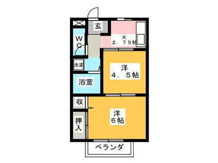 エルディム杉澤(2K/2階)の間取り写真