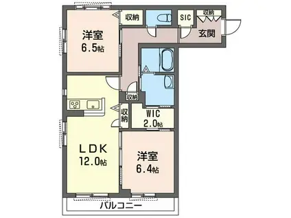 COMFORT CLUSTER(2LDK/2階)の間取り写真