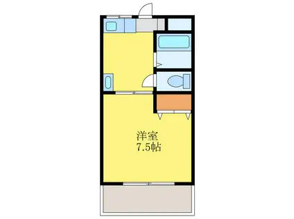 丸米ハイツ(1DK/3階)の間取り写真