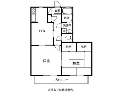 フォレストモール(2DK/2階)の間取り写真