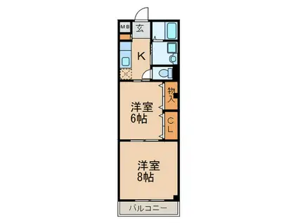 メゾン京田(2K/3階)の間取り写真