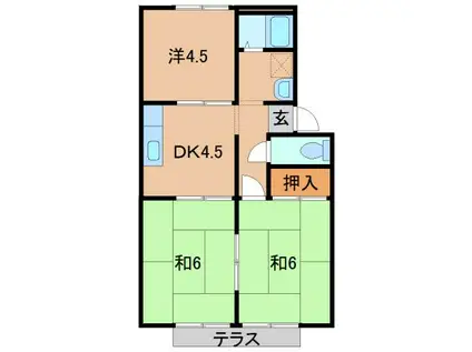 カーサりんかんI(3DK/1階)の間取り写真
