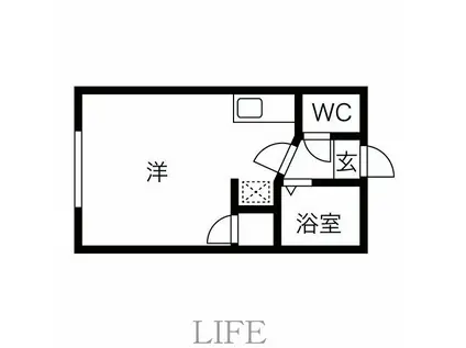 ボナール・ドエル(ワンルーム/1階)の間取り写真