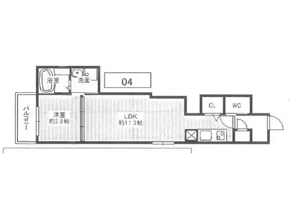 CASA花園(1LDK/1階)の間取り写真