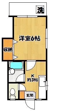 ハイツブリック(1K/1階)の間取り写真