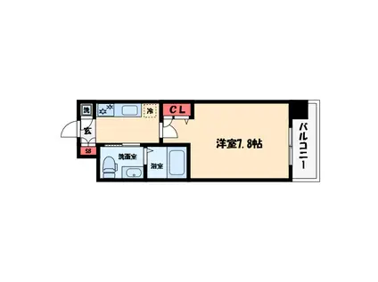 レジュールアッシュ南堀江(1K/3階)の間取り写真