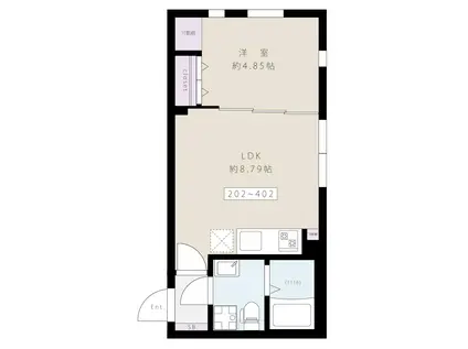 西新宿レジデンス(1LDK/3階)の間取り写真