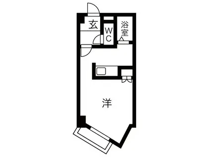 タウンサイド錦(ワンルーム/2階)の間取り写真