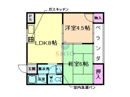 笹部マンションA棟(2LDK/2階)の間取り写真