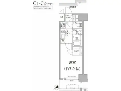 エスリード新栄グラティア(1K/8階)の間取り写真