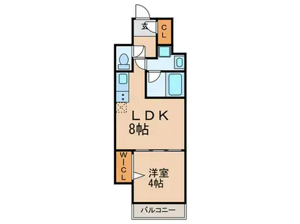 アーバネックス西天満(1LDK/3階)の間取り写真