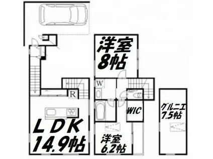 ブランチ高円寺(2SLDK/2階)の間取り写真