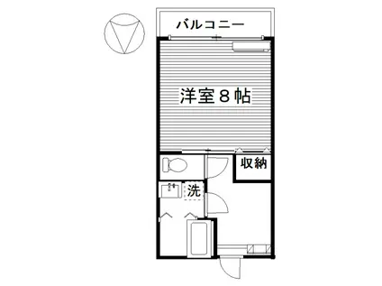 MIKIハイツⅡ(1K/2階)の間取り写真