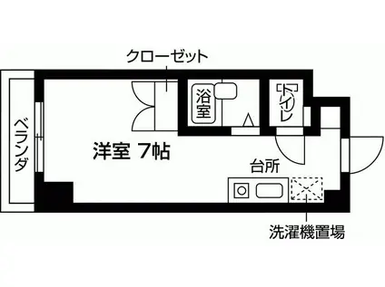 プレリュード江坂(1K/1階)の間取り写真