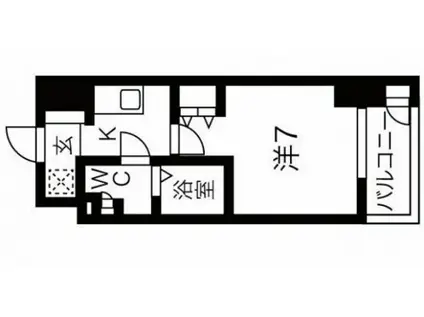 ワールドアイ大阪城イーストアドバンス(1K/4階)の間取り写真