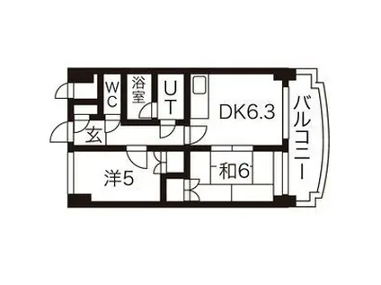 ロイヤルヒルズ柳生III(2DK/5階)の間取り写真
