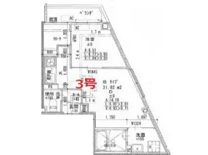 アレーズ駒川中野(1LDK/1階)の間取り写真