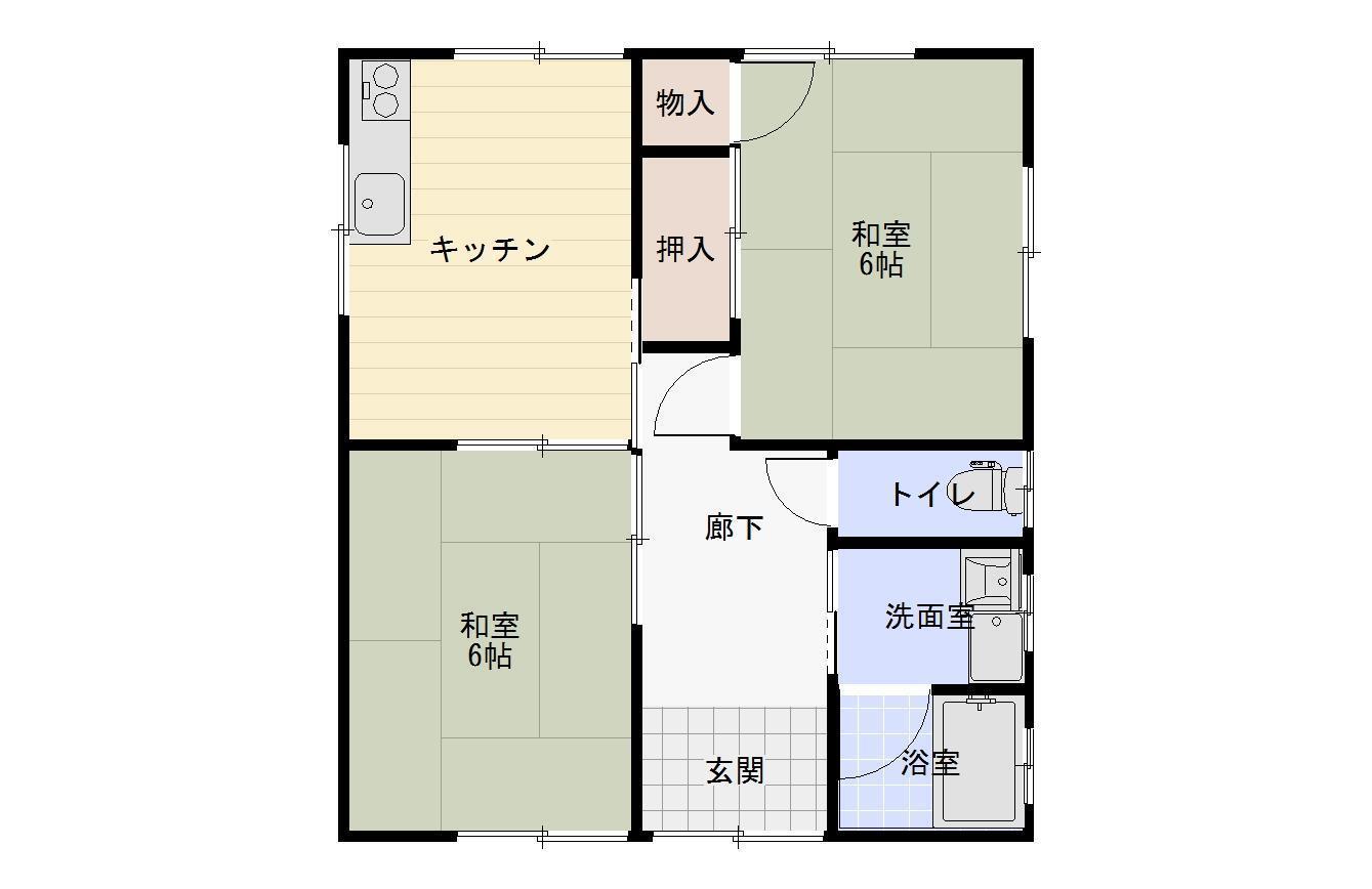 唐子台ハイツ(2DK/1階)の間取り写真