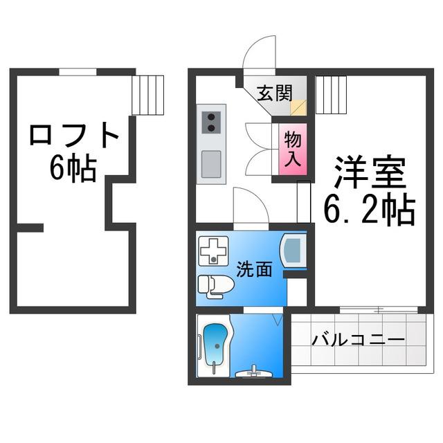 LEA HARE(1K/1階)の間取り写真