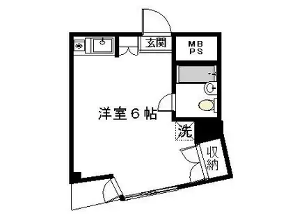 シェルハウス秀里(ワンルーム/3階)の間取り写真