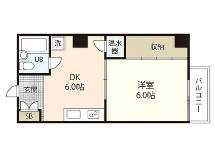 加治ビル(1DK/4階)の間取り写真