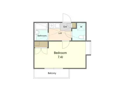 アヴェニール本厚木(1K/1階)の間取り写真