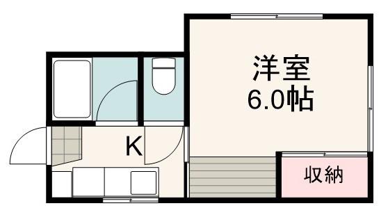 エクセルKII(1K/2階)の間取り写真