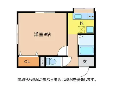 パルテール(1K/2階)の間取り写真