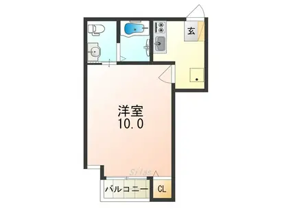 FOR REALIZE寺地町(1K/2階)の間取り写真